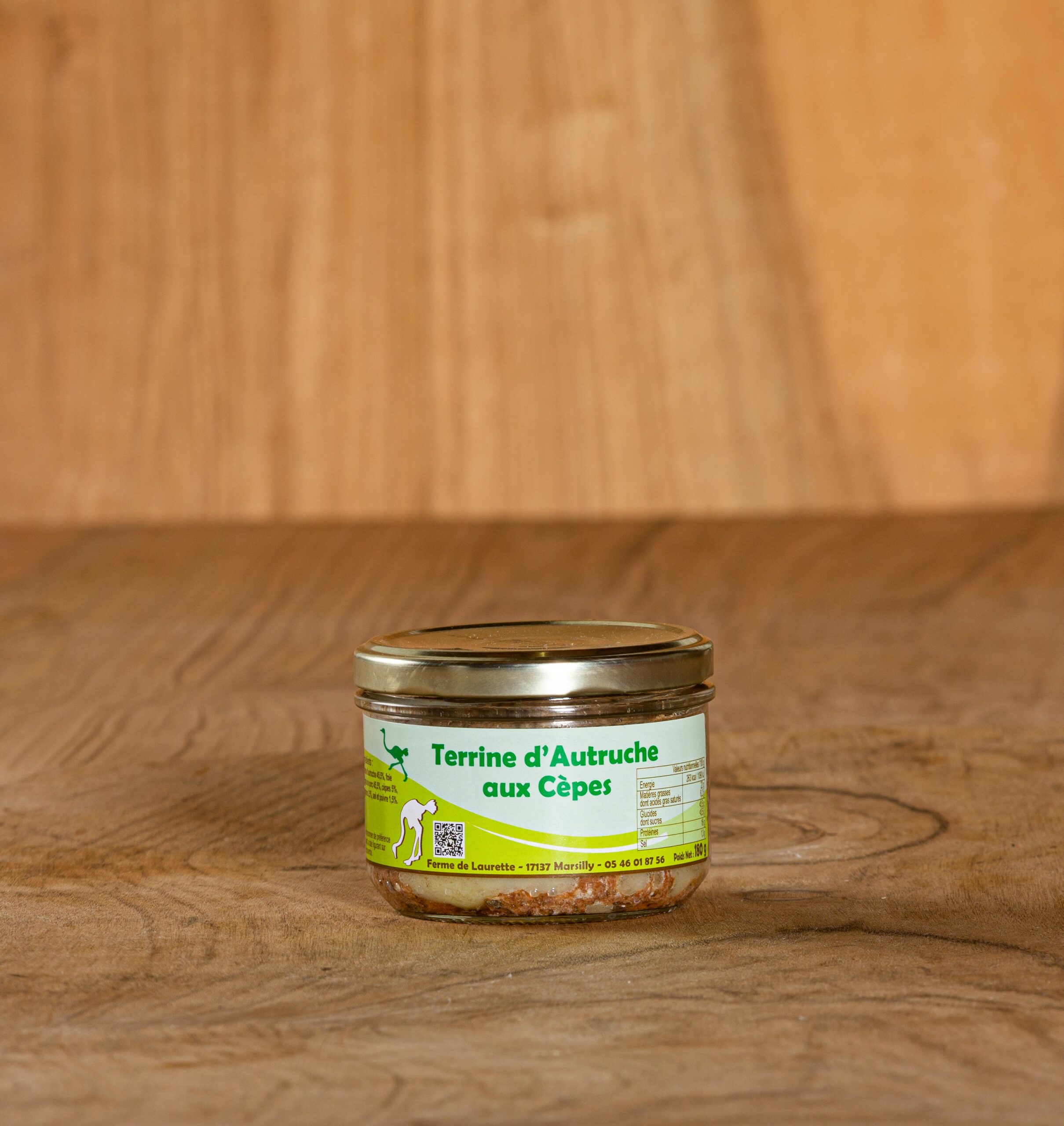 Terrine d'autruche aux cèpes 180g