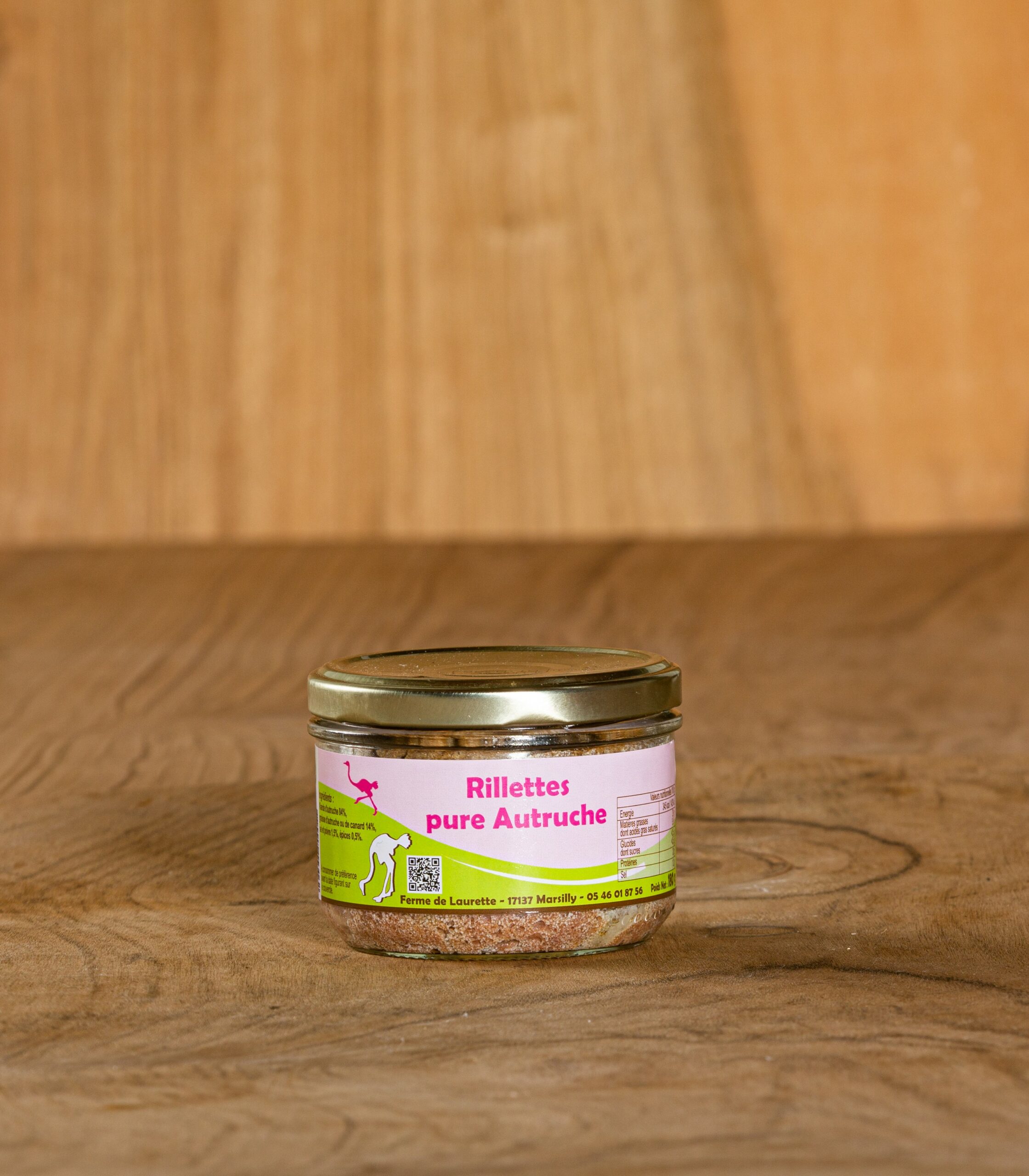Rillette 100% autruche 180g