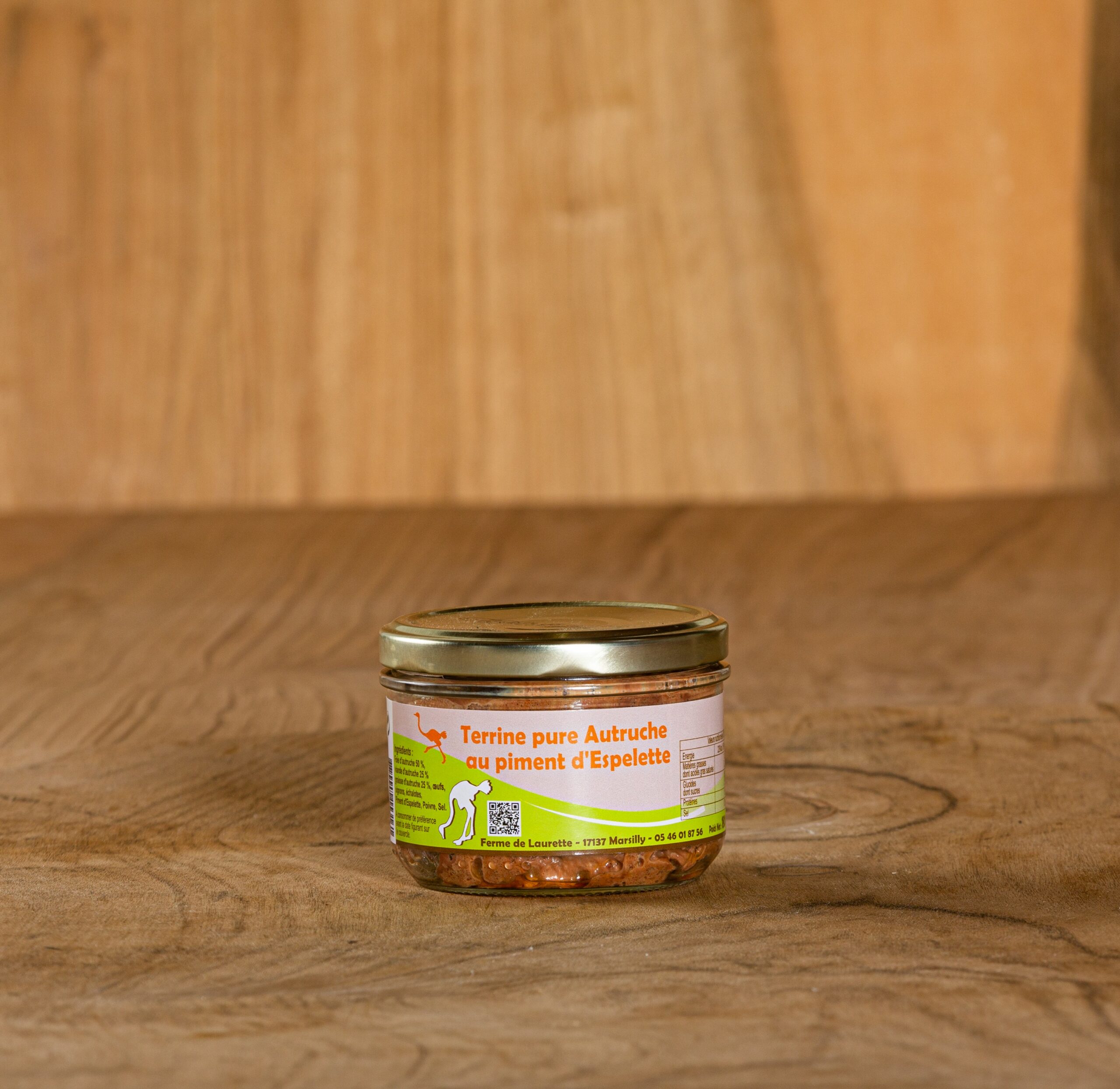 Terrine pure Autruche au piment d'Espelette 180g