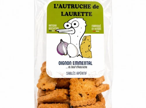 Sablé apéritif Oignon Emmental à l'œuf d'autruche