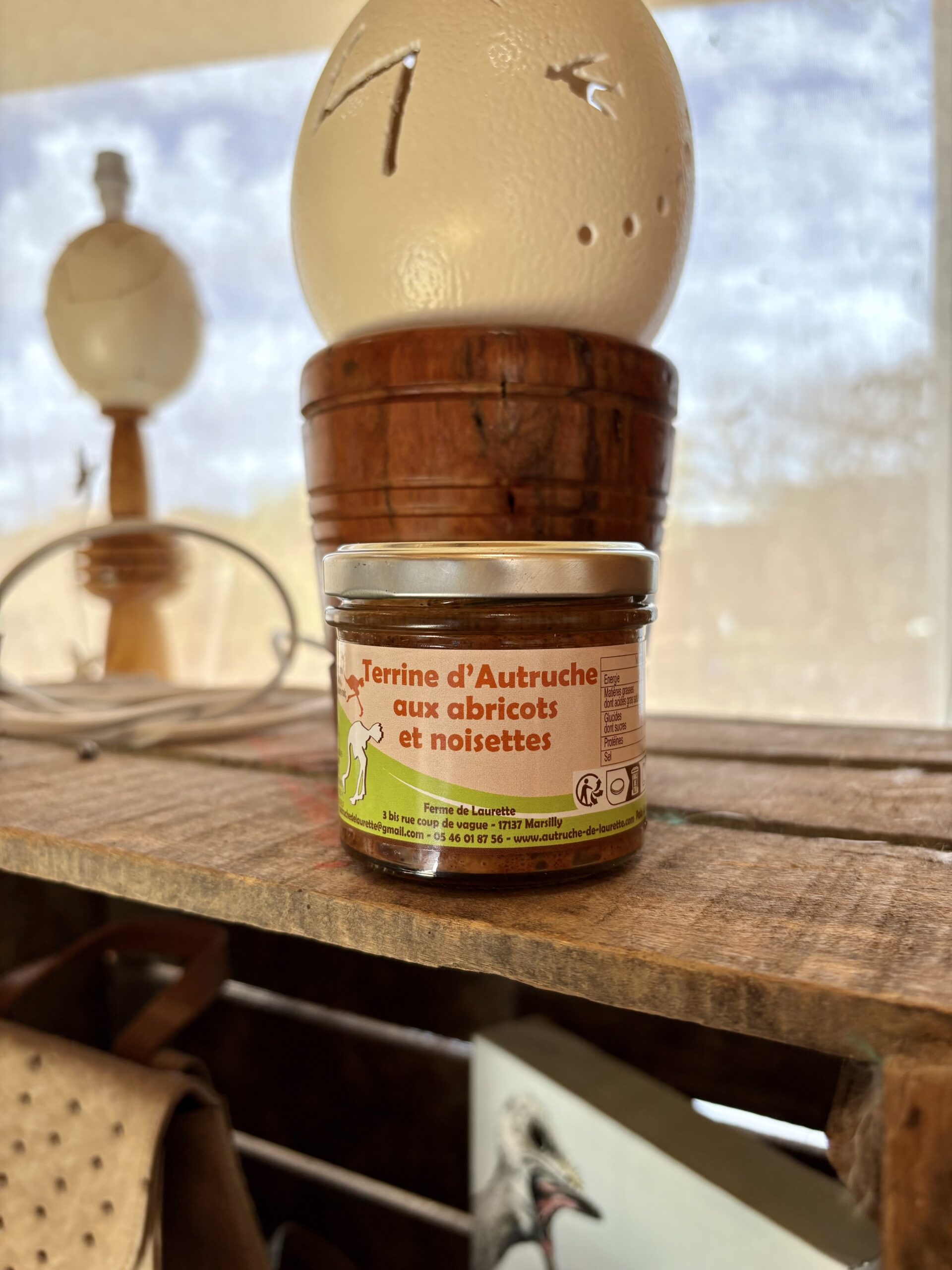 Terrine d'autruche aux abricots et noisettes 90g